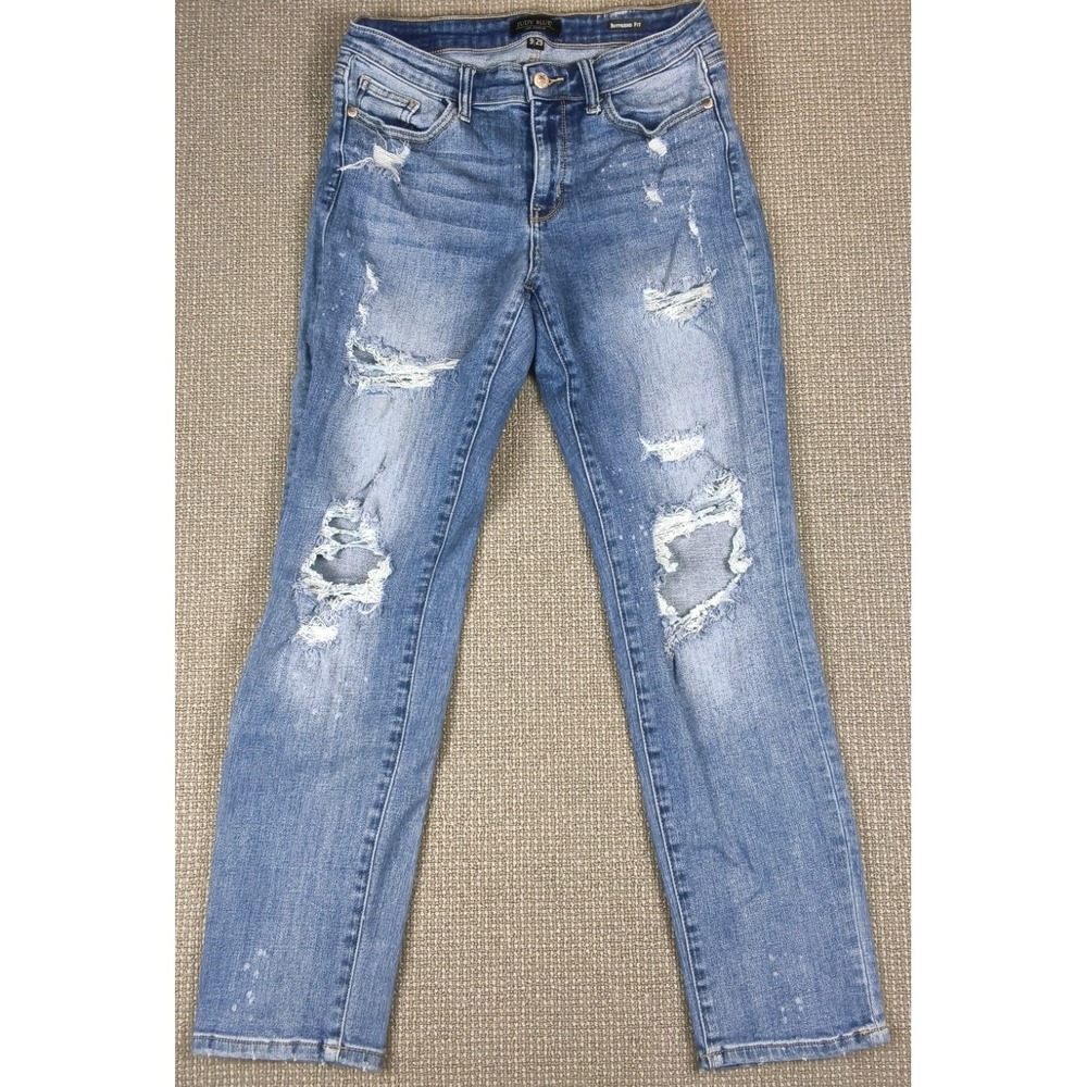 Judy Blue Women's Distressed Boyfriend Fit Jeans Size 9/29